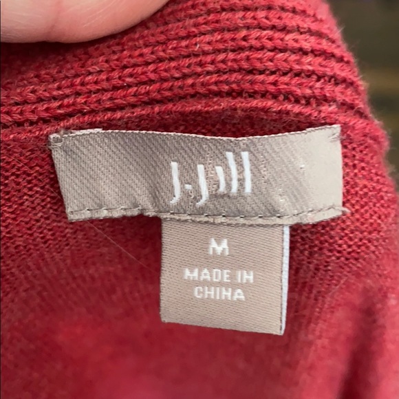 J. Jill Red Button Down Cardigan Sweater M Medium - Picture 5 of 8